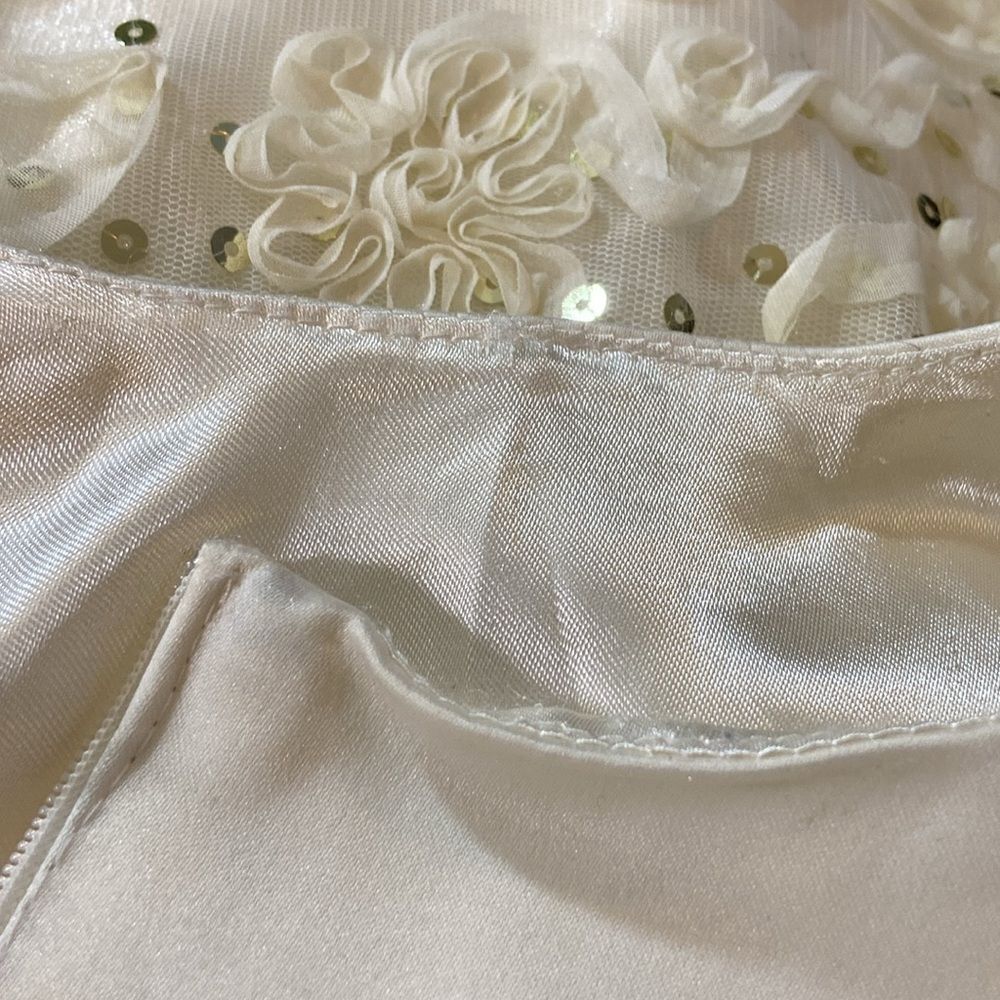 American Princess White and Cream A-Line Sleeveless Dress Size 8 - Picture 9 of 12